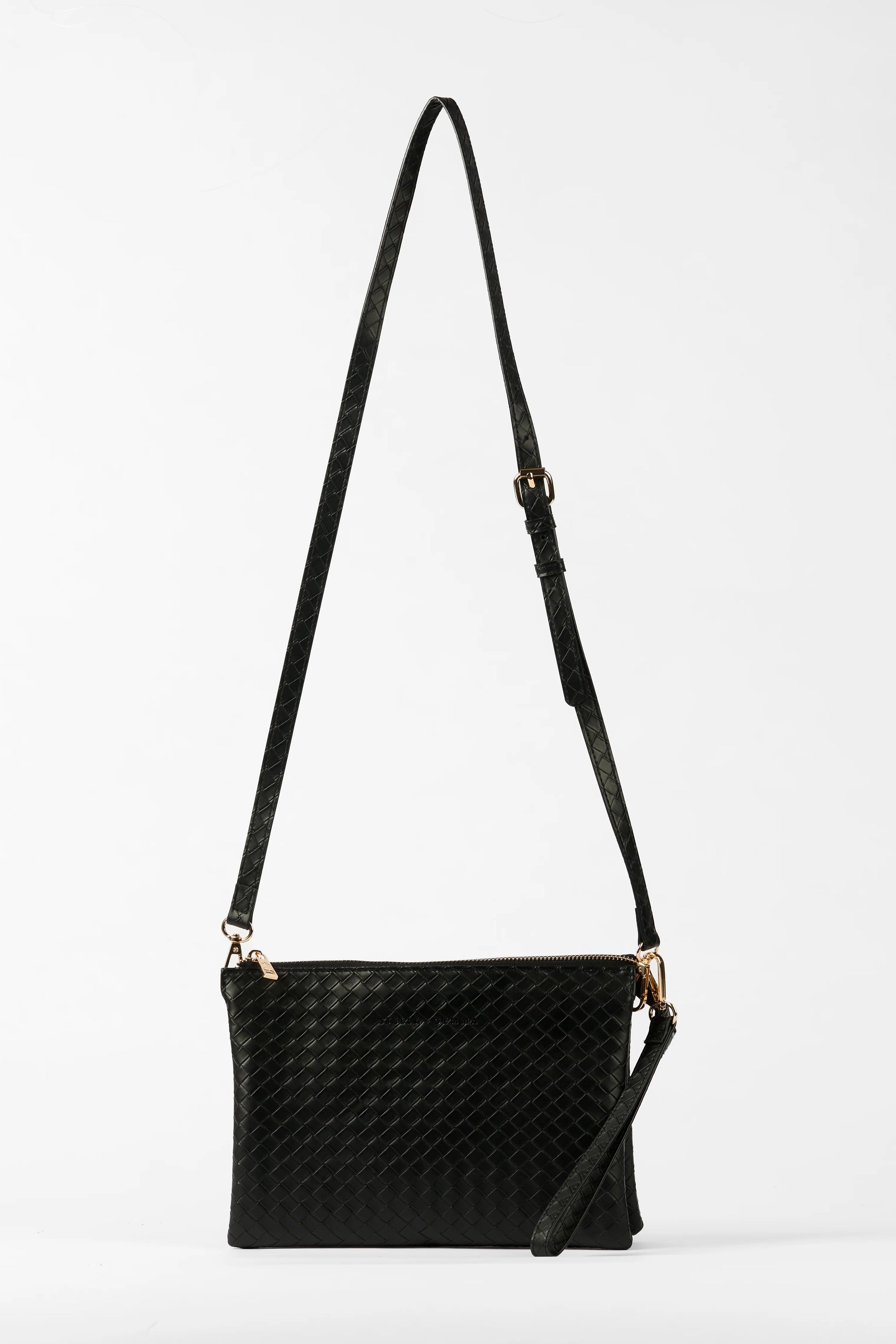 STELLA + GEMMA FRANKIE BAG - WOVEN BLACK - THE VOGUE STORE