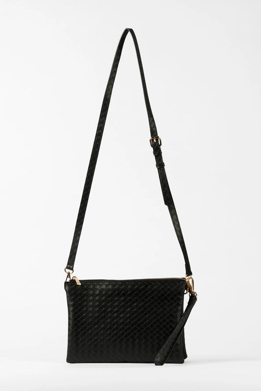 STELLA + GEMMA FRANKIE BAG - WOVEN BLACK - THE VOGUE STORE