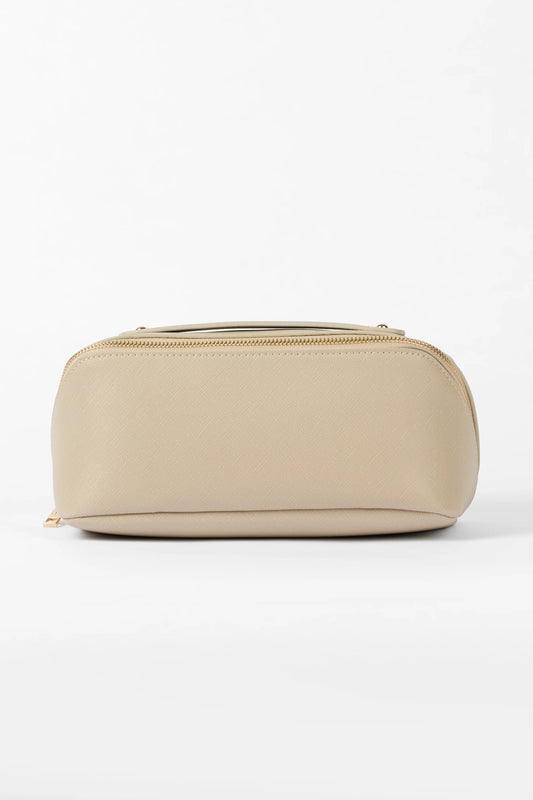 STELLA + GEMMA VOYAGE COSMETIC BAG - OAT MILK - THE VOGUE STORE