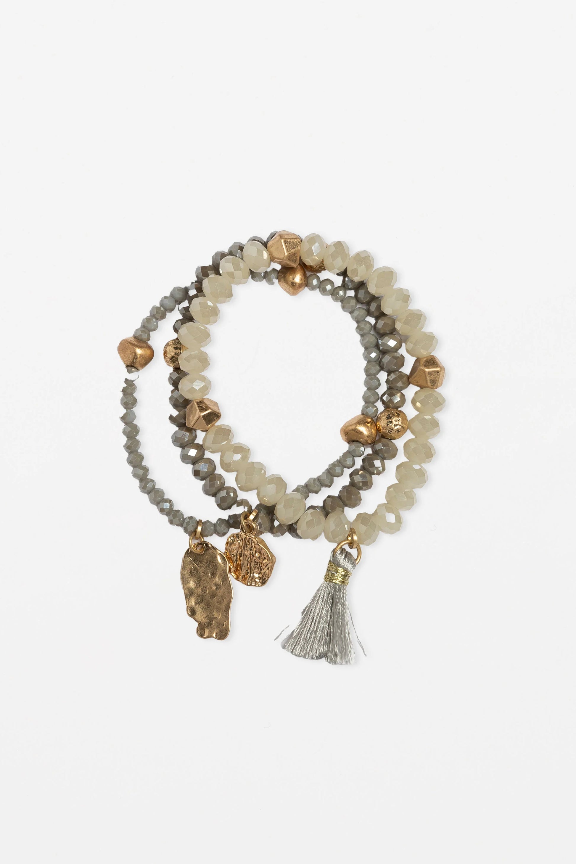 STELLA + GEMMA BRACELET SET OF 3 GREY STONES - THE VOGUE STORE