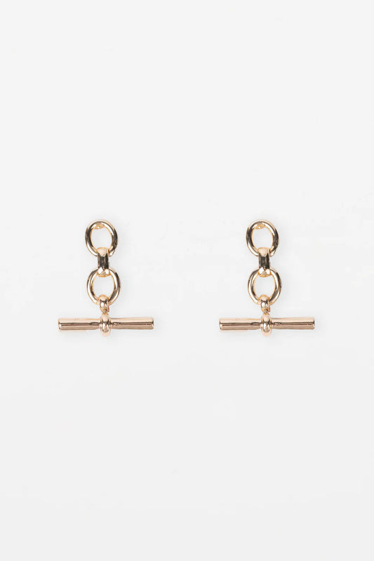 STELLA + GEMMA EARRINGS - GOLD CHUNKY FOB - THE VOGUE STORE