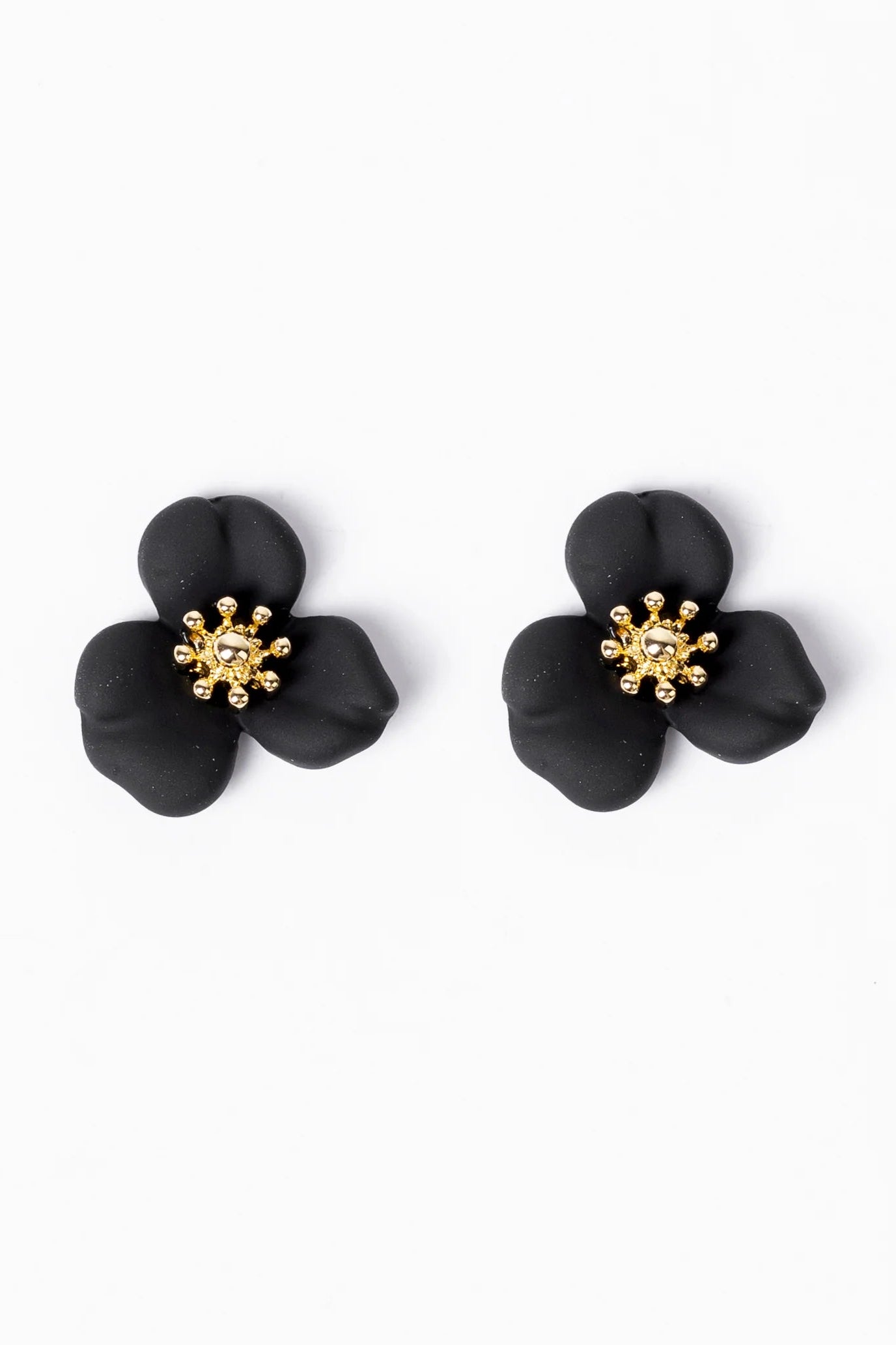 STELLA + GEMMA EARRINGS - DELICATE FLOWER BLACK - THE VOGUE STORE