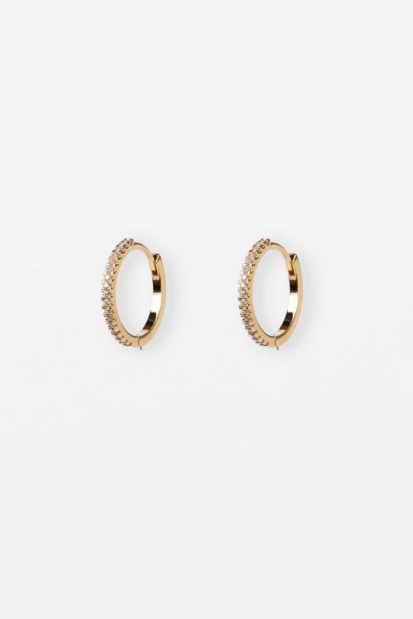 STELLA + GEMMA EARRING - GOLD HOOP WITH CLEAR CRYSTALS - THE VOGUE STORE