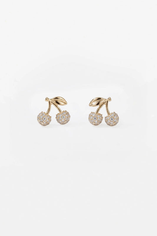 STELLA + GEMMA EARRINGS - GOLD CRYSTAL CHERRIES - THE VOGUE STORE