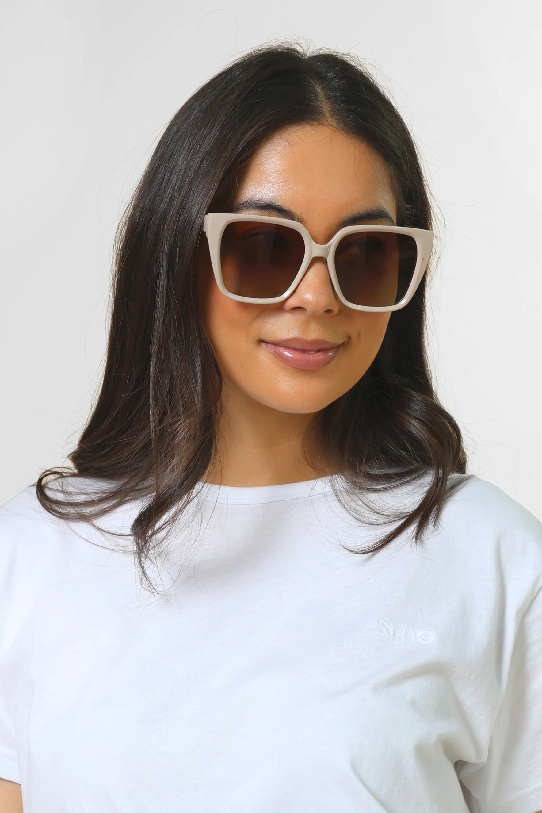 STELLA + GEMMA SUNGLASS - ASHLING CREAMY BROWN - THE VOGUE STORE