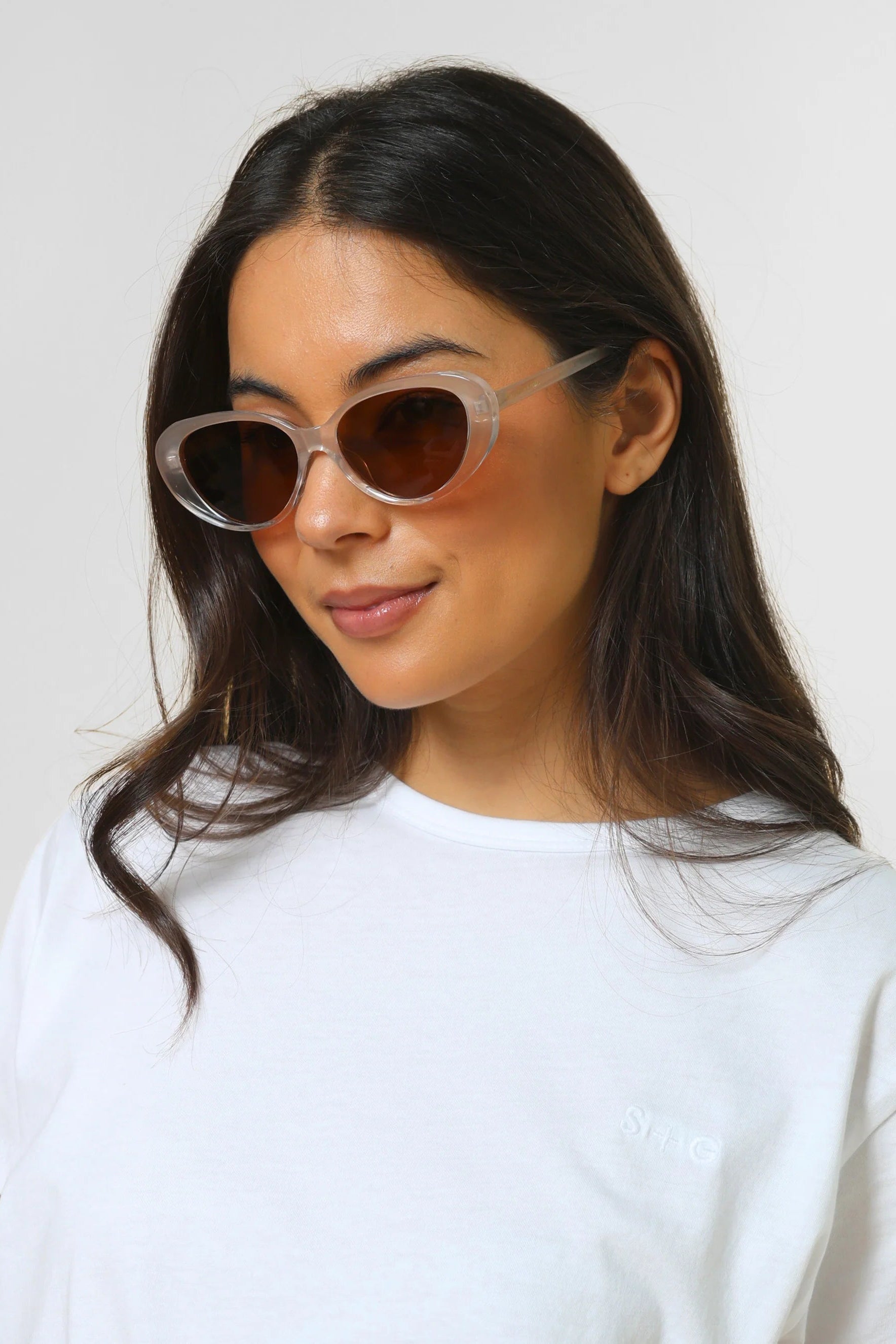 STELLA + GEMMA SUNGLASSES - SAHARA LIGHT TRANS CREAM - THE VOGUE STORE