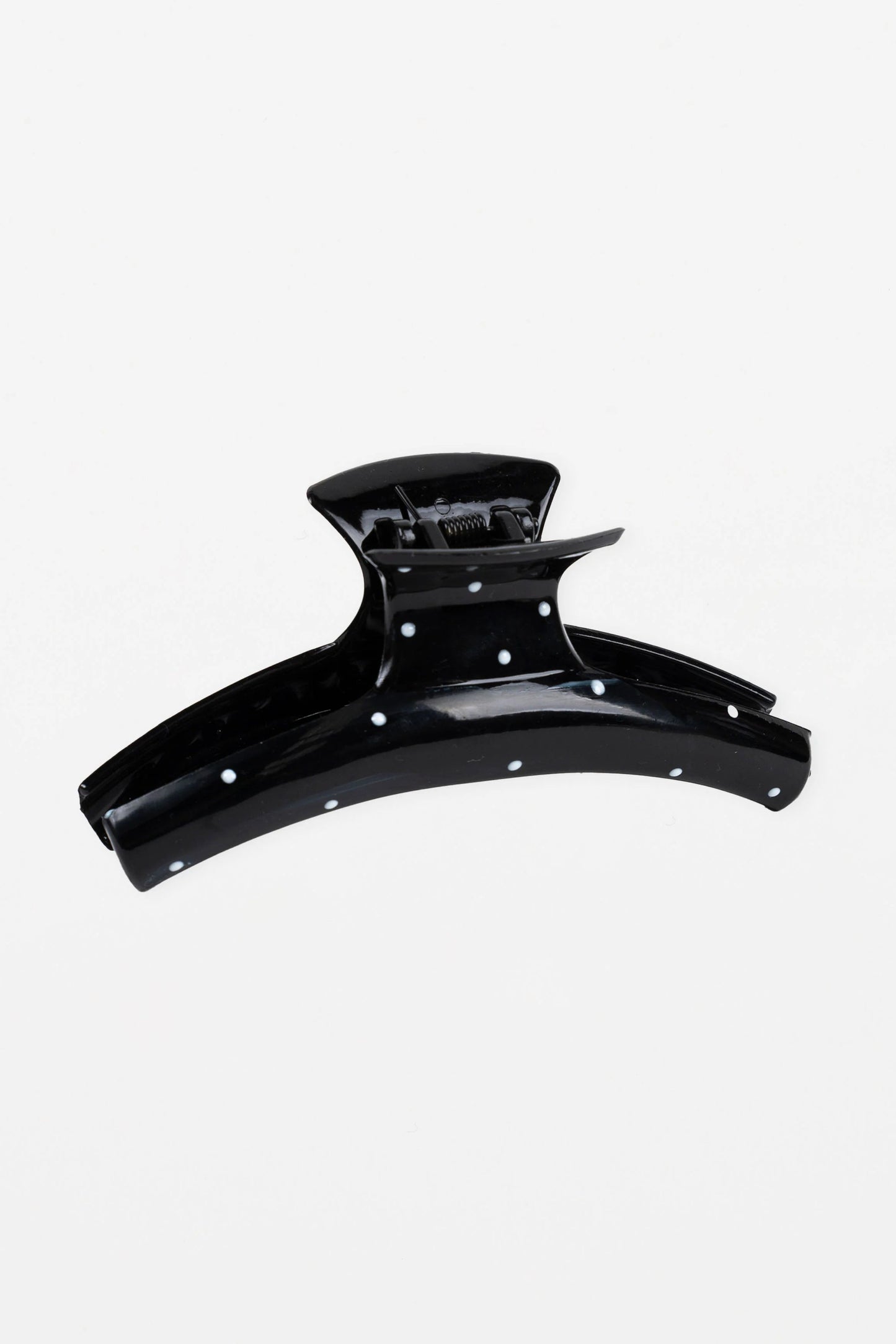 STELLA + GEMMA HAIR CLAW - OVAL BLACK DOTTY - THE VOGUE STORE