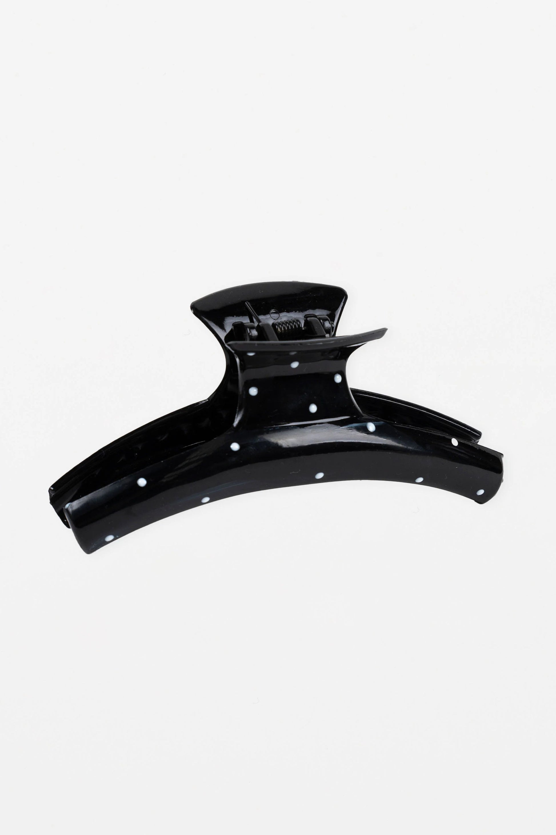 STELLA + GEMMA HAIR CLAW - OVAL BLACK DOTTY - THE VOGUE STORE