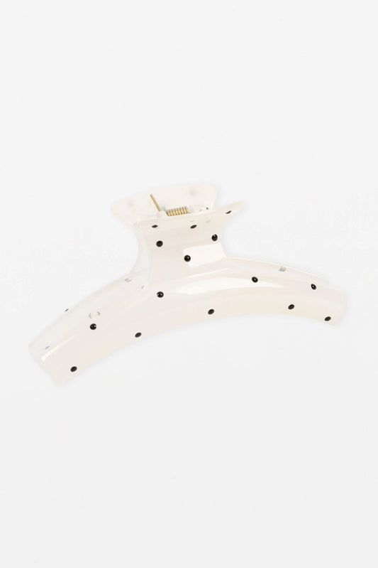 STELLA + GEMMA HAIR CLAW - OVAL CLEAR DOTTY - THE VOGUE STORE