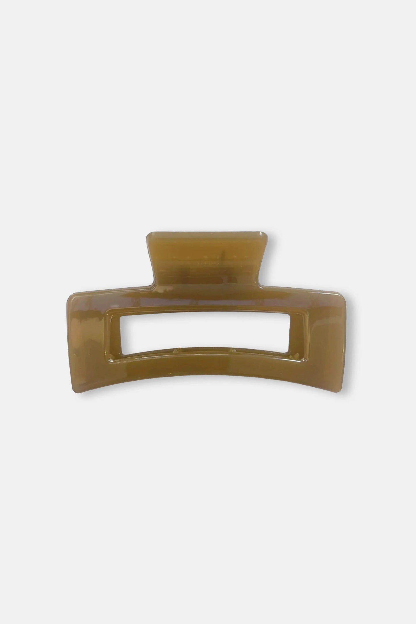 STELLA + GEMMA RECTANGLE HAIR CLAW - TRANSPARENT CARAMEL - THE VOGUE STORE