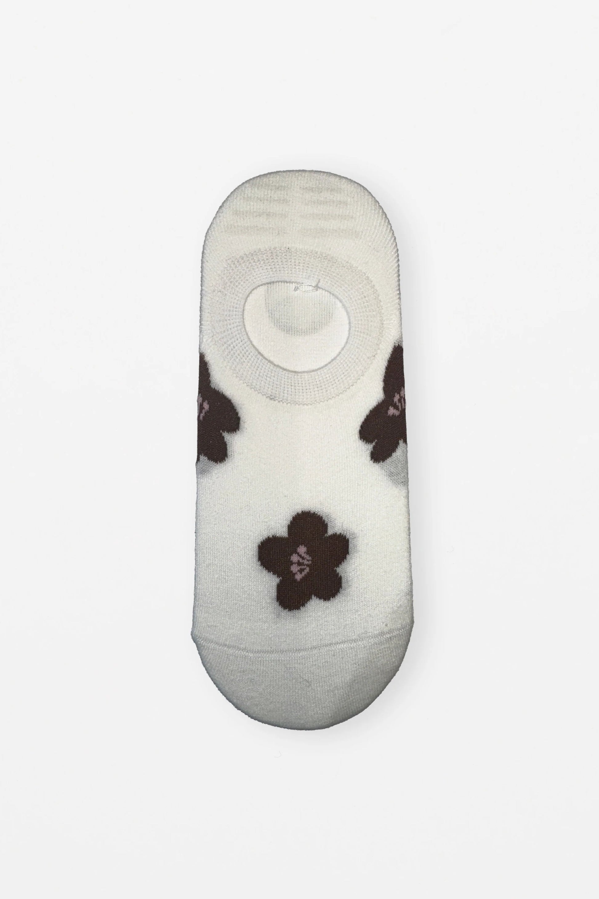 STELLA + GEMMA SOCKS NO SHOW WHITE WITH CHOCOLATE FLOWERS - THE VOGUE STORE