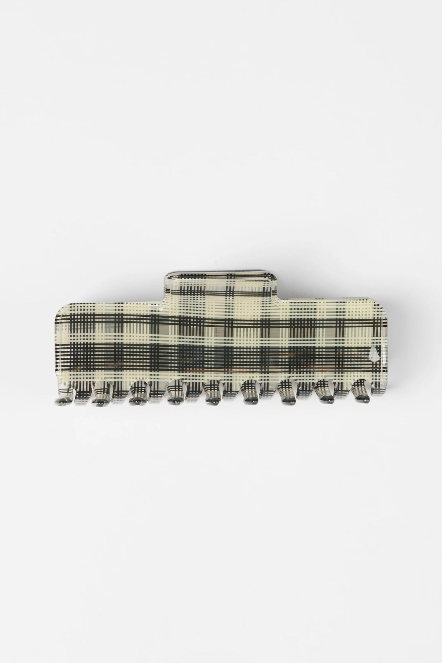 STELLA + GEMMA HAIR CLAW TARTAN BLACK - THE VOGUE STORE