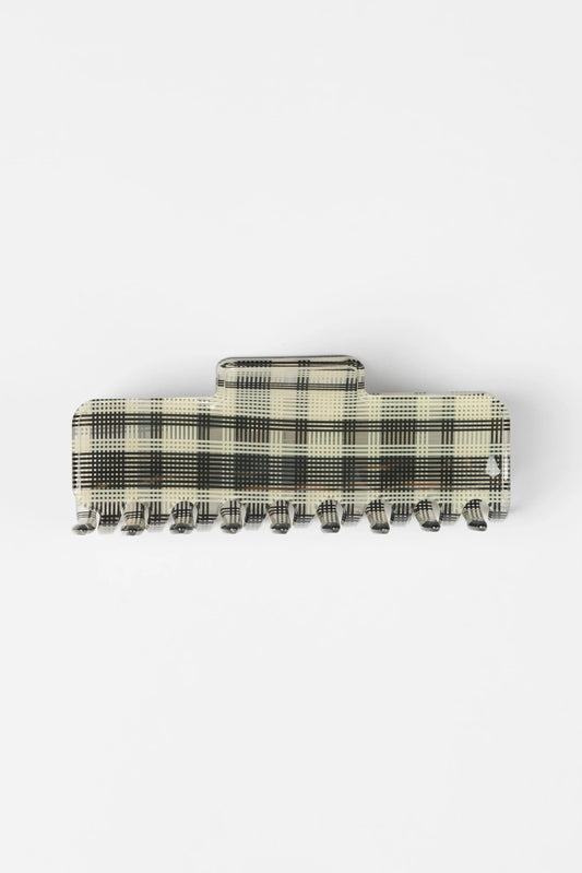 STELLA + GEMMA HAIR CLAW TARTAN BLACK - THE VOGUE STORE