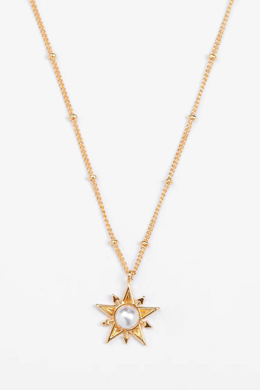 STELLA + GEMMA NECKLACE - GOLD STAR/ARROWS WITH PEARL - THE VOGUE STORE