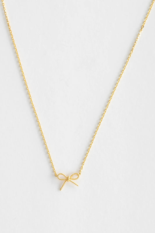 STELLA + GEMMA NECKLACE - GOLD ROPE BOW - THE VOGUE STORE