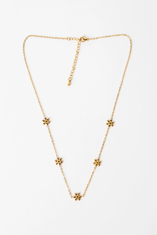 STELLA + GEMMA NECKLACE - GOLD DASIY CHAIN - THE VOGUE STORE
