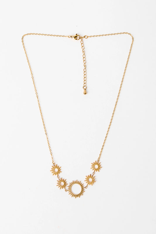 STELLA + GEMMA NECKLACE - GOLD MULTI SUN BURSTS - THE VOGUE STORE