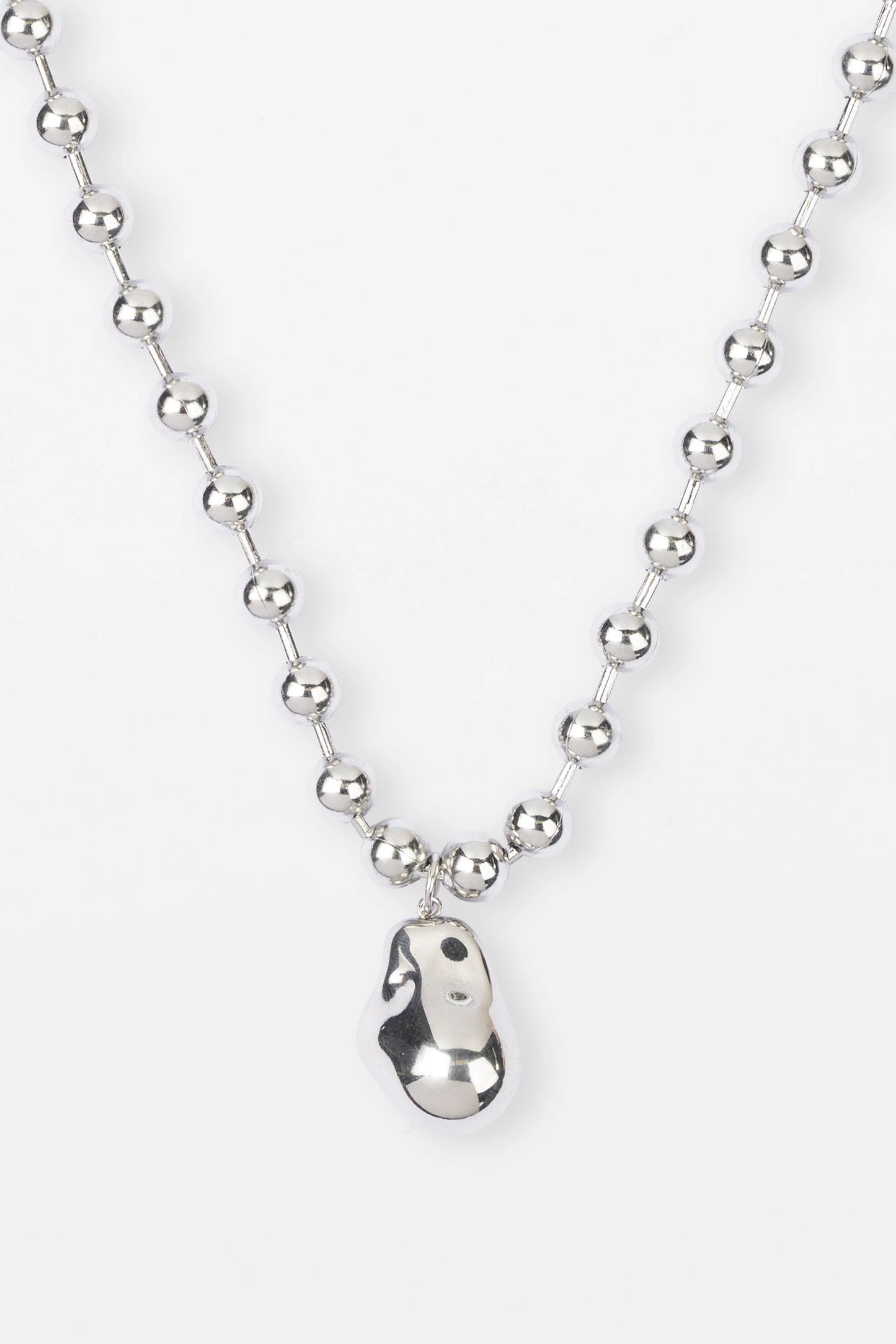 STELLA + GEMMA NECKLACE - SILVER CHUNKY NUGGET PENDENT - THE VOGUE STORE
