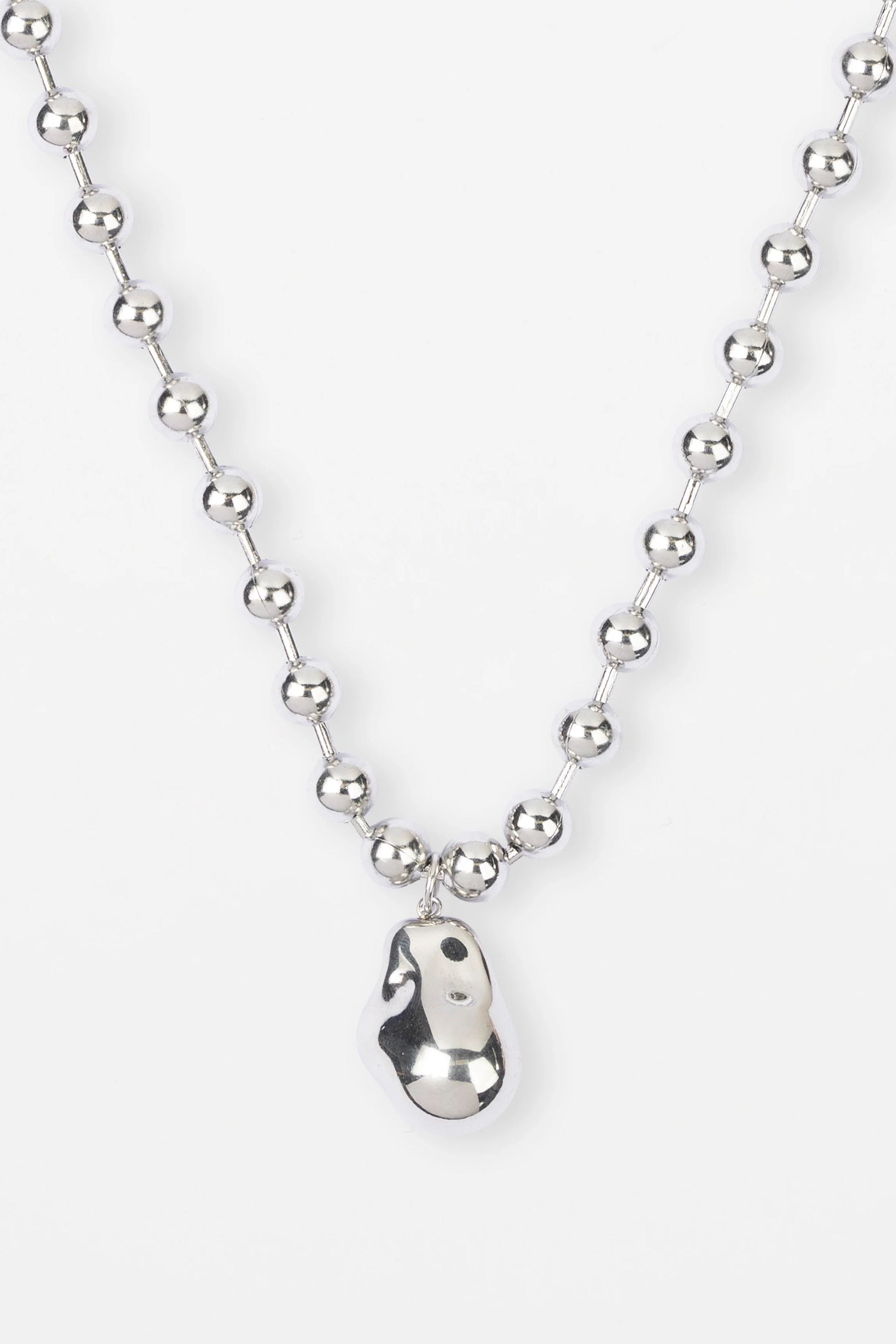 STELLA + GEMMA NECKLACE - SILVER CHUNKY NUGGET PENDENT - THE VOGUE STORE