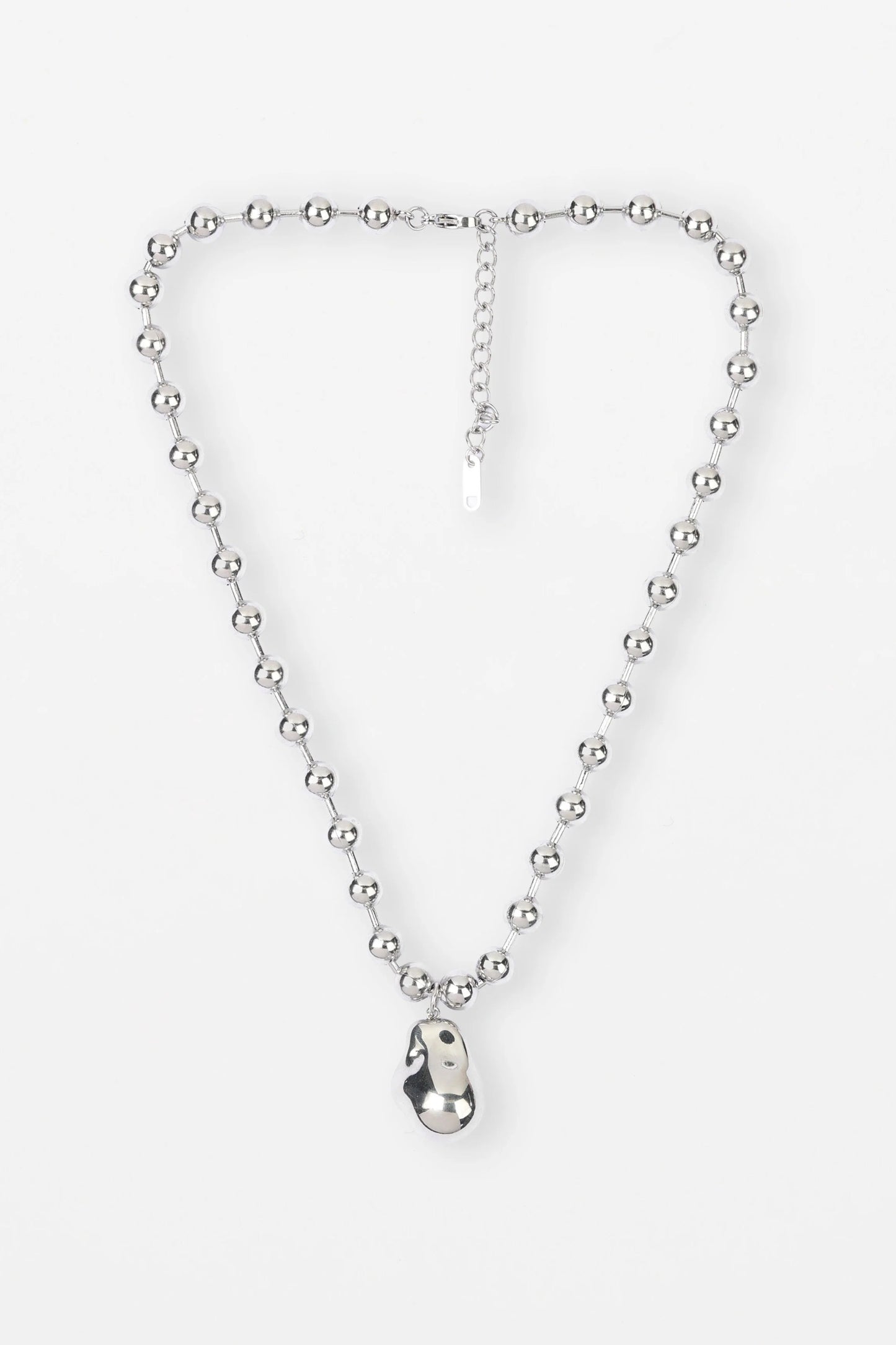 STELLA + GEMMA NECKLACE - SILVER CHUNKY NUGGET PENDENT - THE VOGUE STORE