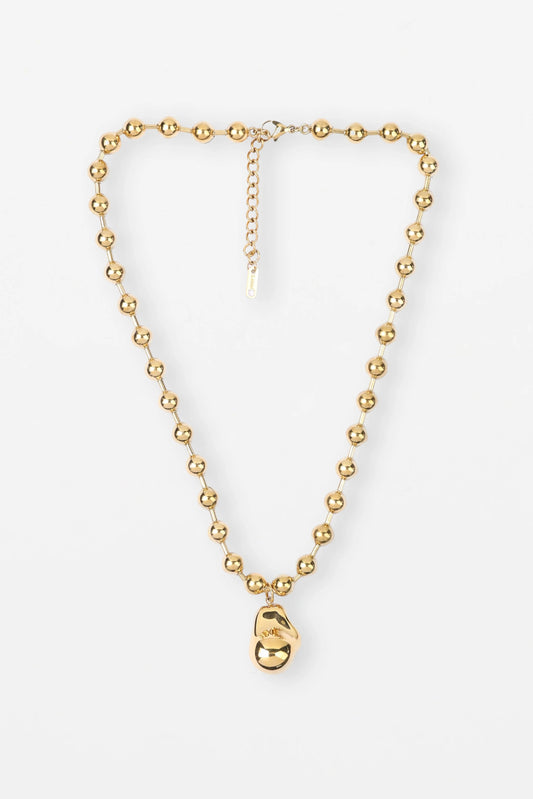 STELLA + GEMMA NECKLACE - GOLD CHUNKY NUGGET PENDENT - THE VOGUE STORE