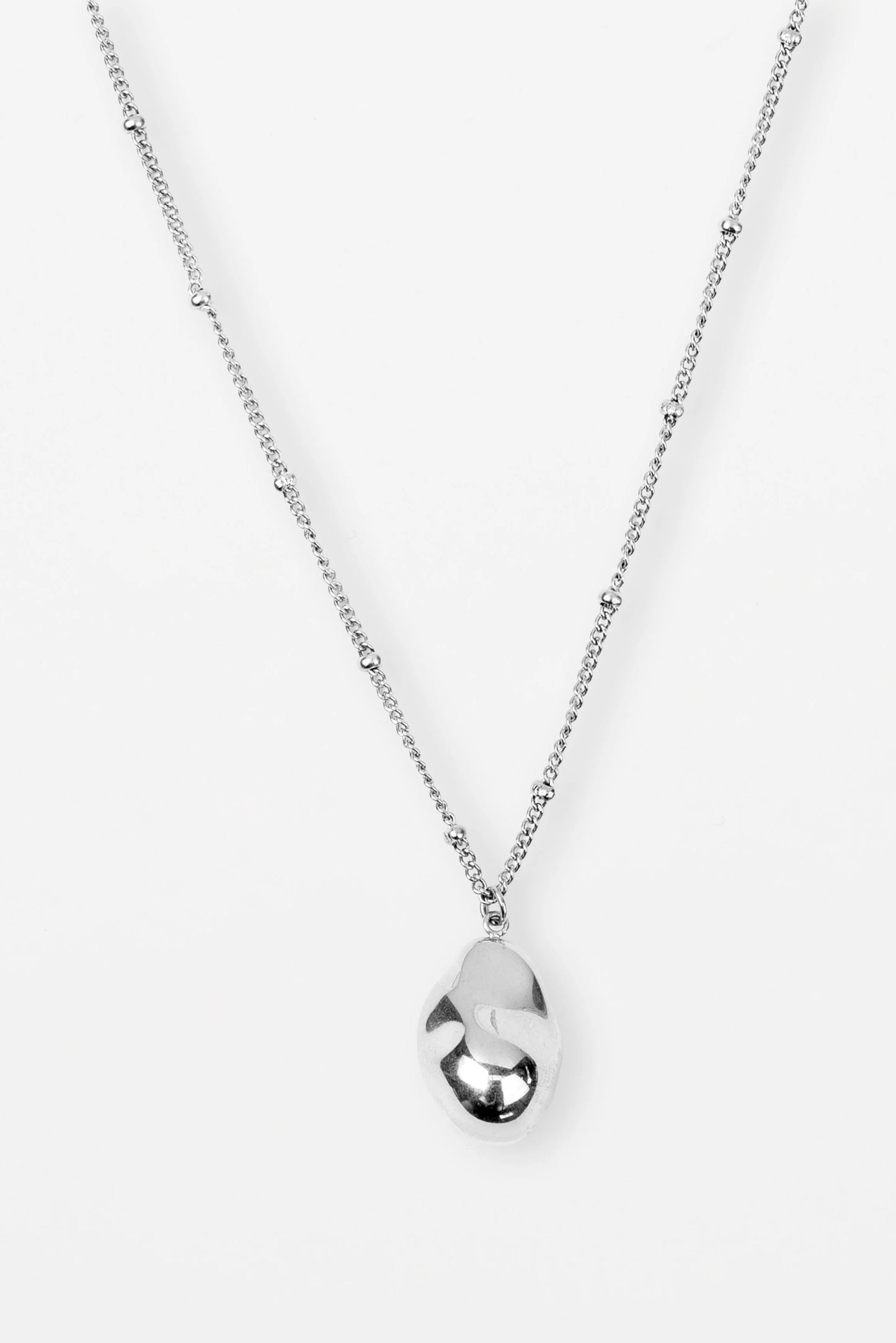 STELLA + GEMMA NECKLACE - SILVER NUGGET PENDENT - THE VOGUE STORE