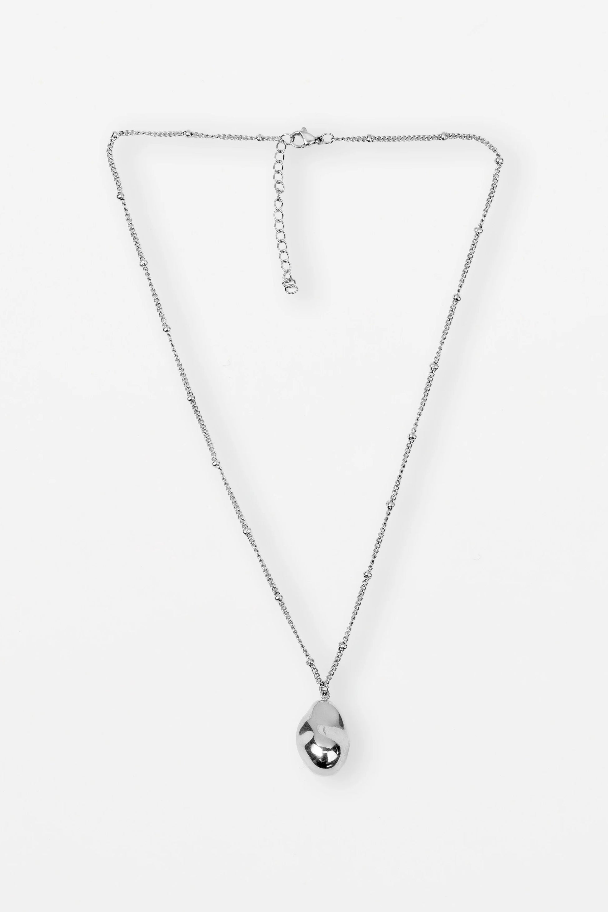 STELLA + GEMMA NECKLACE - SILVER NUGGET PENDENT - THE VOGUE STORE