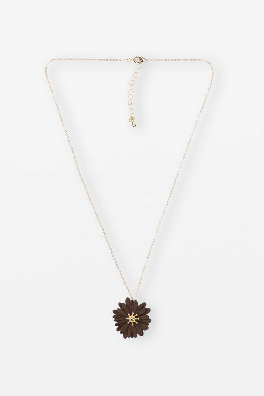 STELLA  + GEMMA NECKLACE - BROWN LARGE DAISY - THE VOGUE STORE