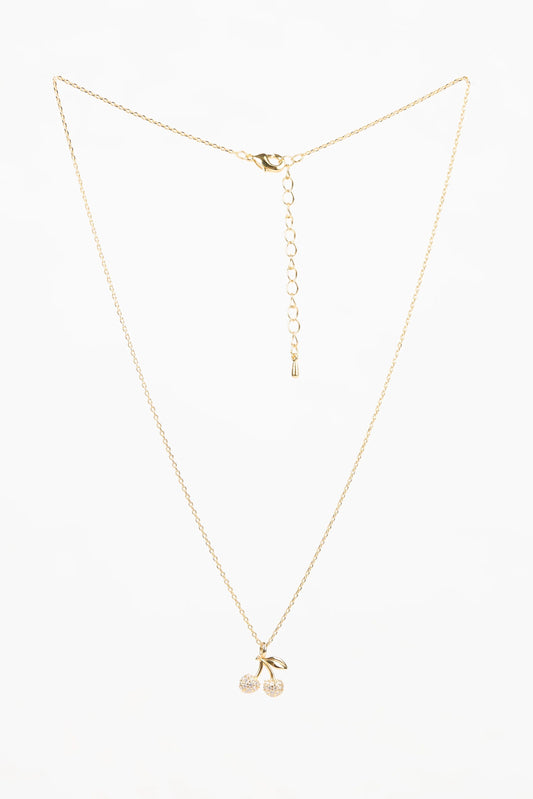 STELLA + GEMMA NECKLACE - GOLD CRYSTAL CHERRIES - THE VOGUE STORE