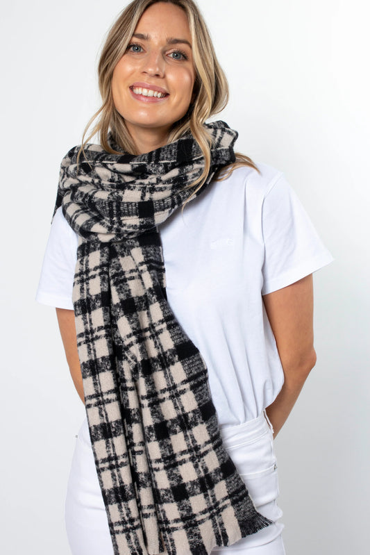 STELLA + GEMMA SCARF CRISS CROSS BLACK AND WHITE - THE VOGUE STORE