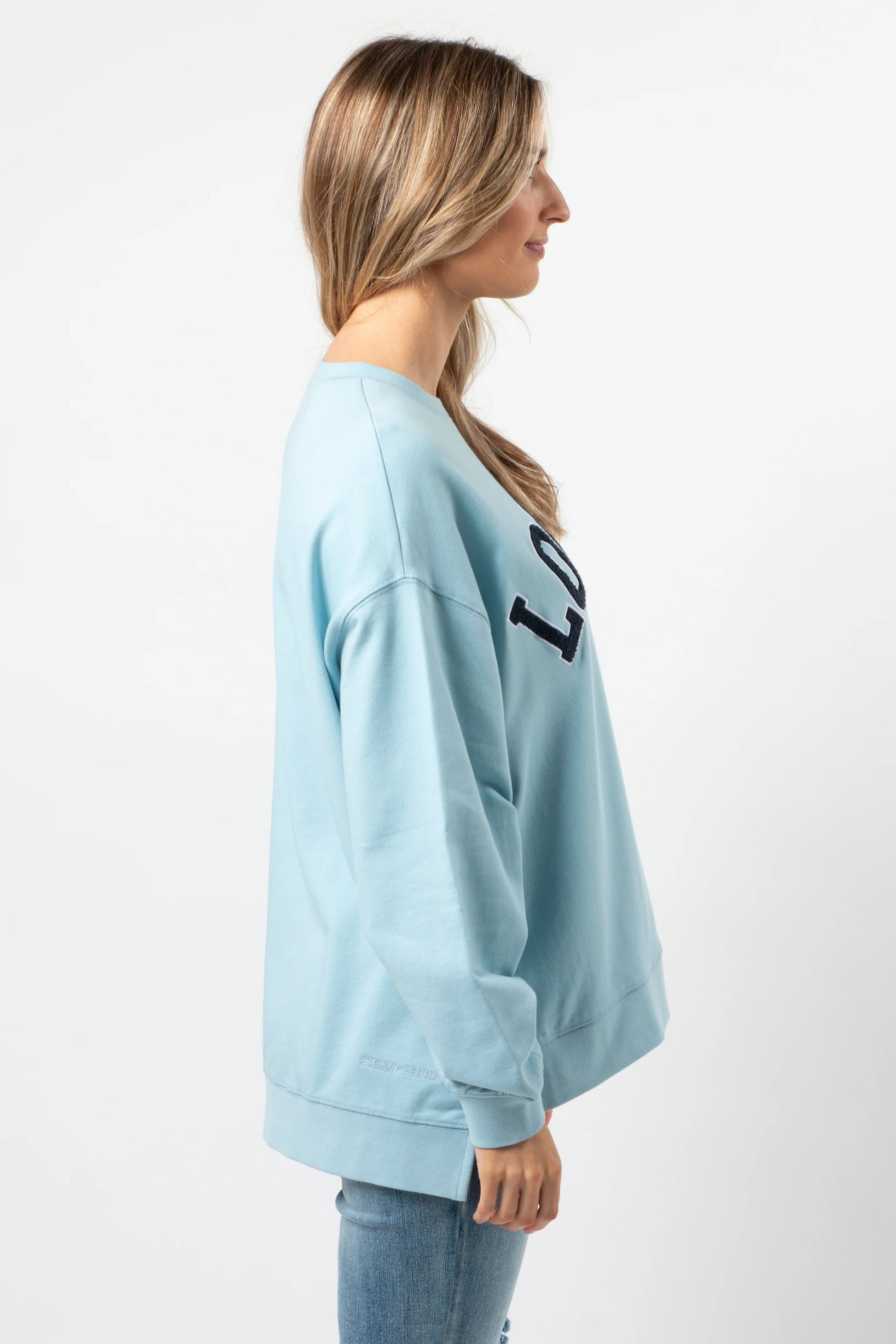 STELLA + GEMMA SUNDAY SWEATER - SKY BLUE - LONDON - THE VOGUE STORE