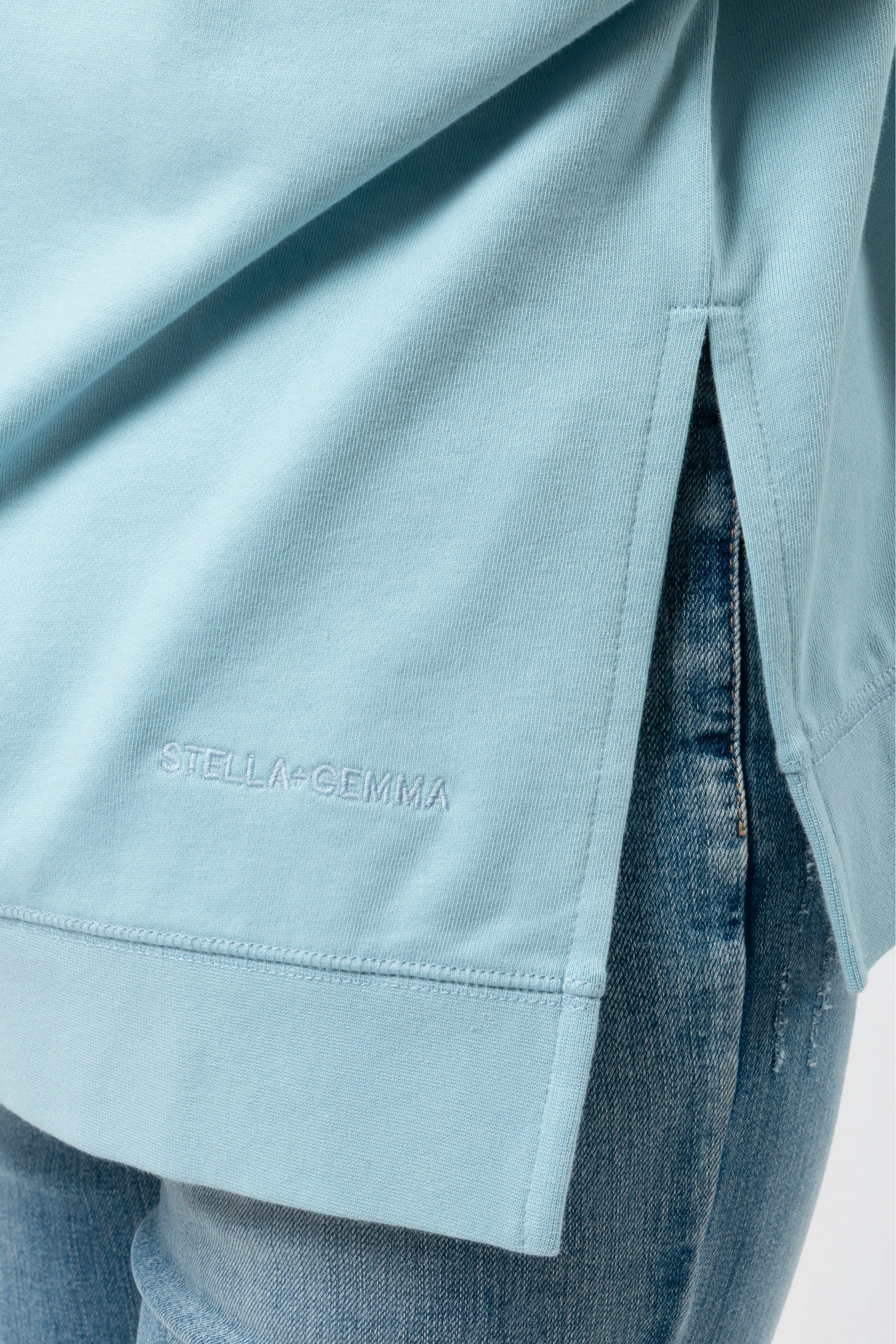 STELLA + GEMMA SUNDAY SWEATER - SKY BLUE - LONDON - THE VOGUE STORE