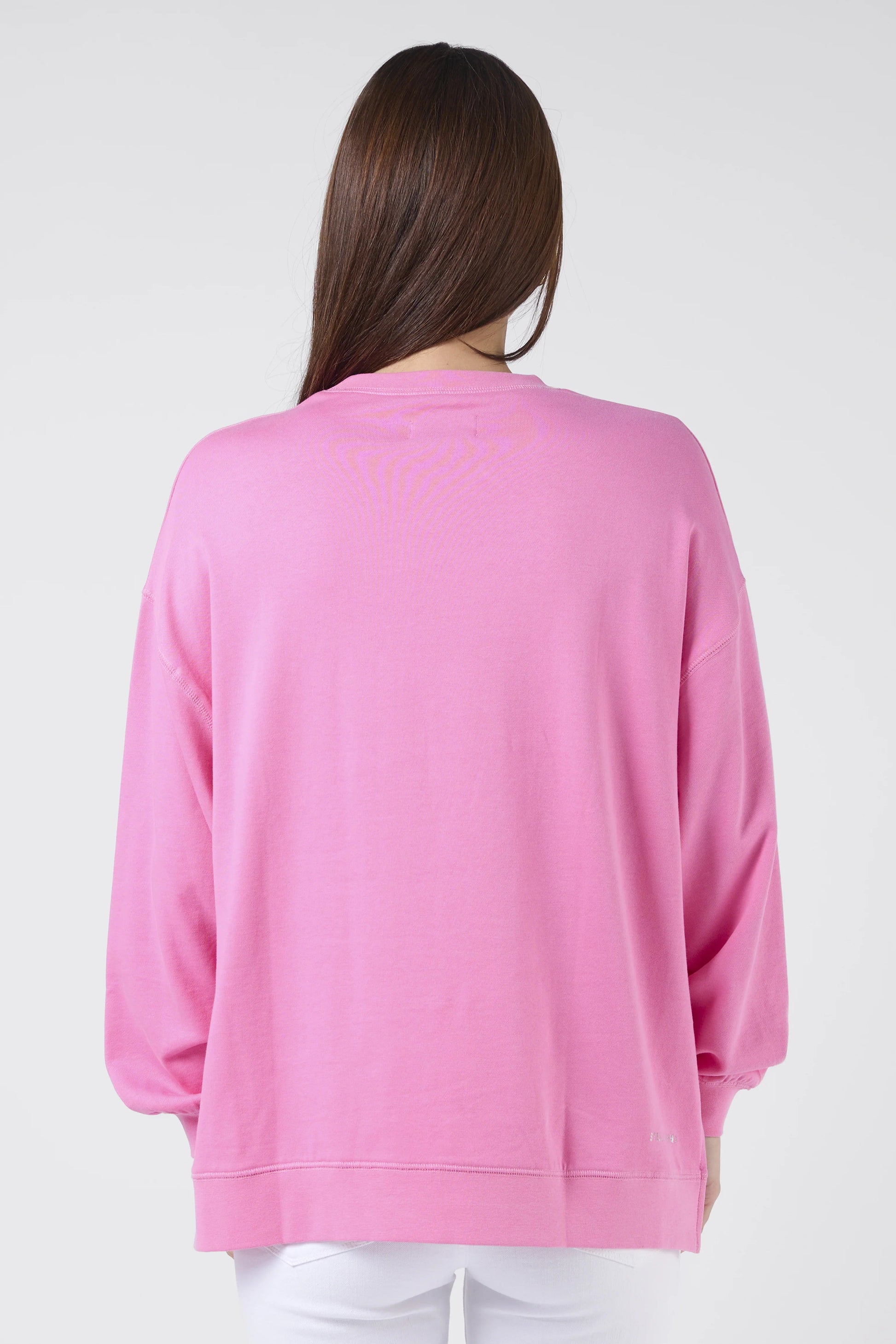 STELLA + GEMMA SUNDAY SWEATER - BRIGHT PINK - COLLEGE HARVARD - THE VOGUE STORE