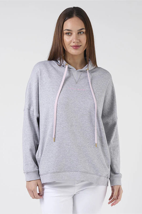 STELLA + GEMMA HOODIE ANGEL WINGS - LIGHT GREY - THE VOGUE STORE