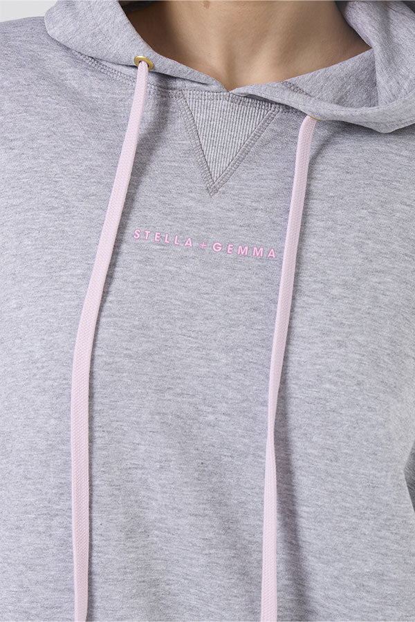 STELLA + GEMMA HOODIE ANGEL WINGS - LIGHT GREY - THE VOGUE STORE