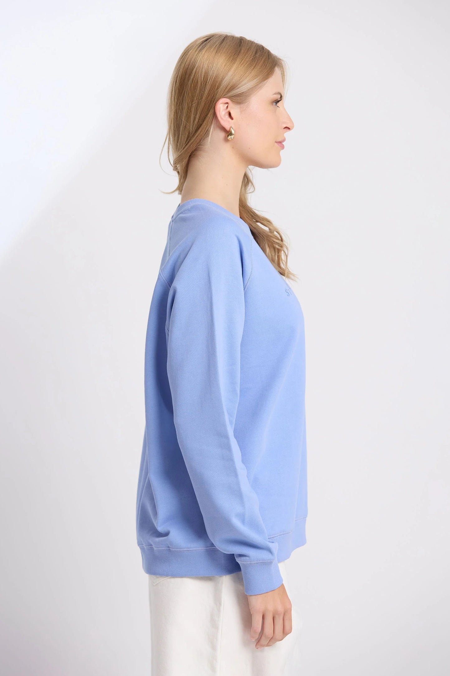 STELLA + GEMMA CLASSIC SWEAT  EMBROIDERED LOGO - SKY