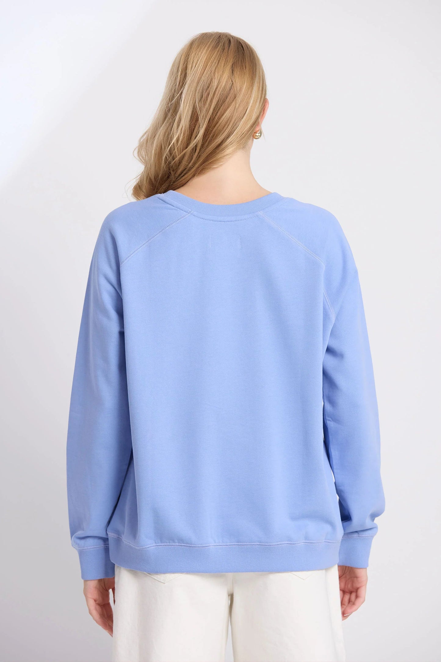STELLA + GEMMA CLASSIC SWEAT  EMBROIDERED LOGO - SKY