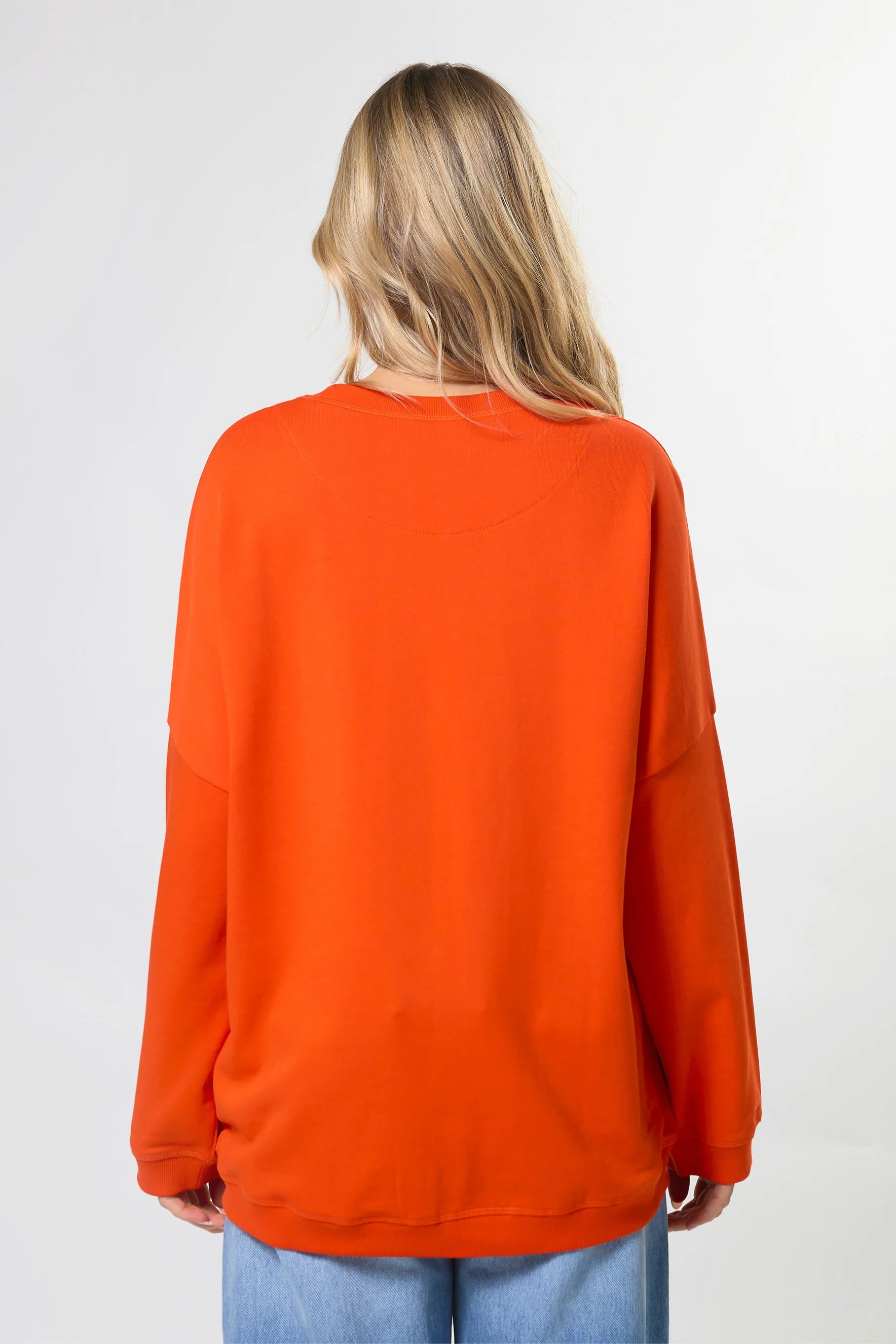 STELLA + GEMMA NEWPORT POCKET ROTATION SWEAT - TANGERINE - THE VOGUE STORE