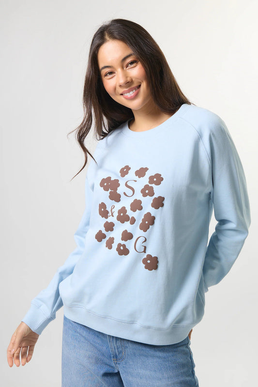 STELLA + GEMMA CLASSIC SWEAT - ICE CHOCO BLOOMS - THE VOGUE STORE