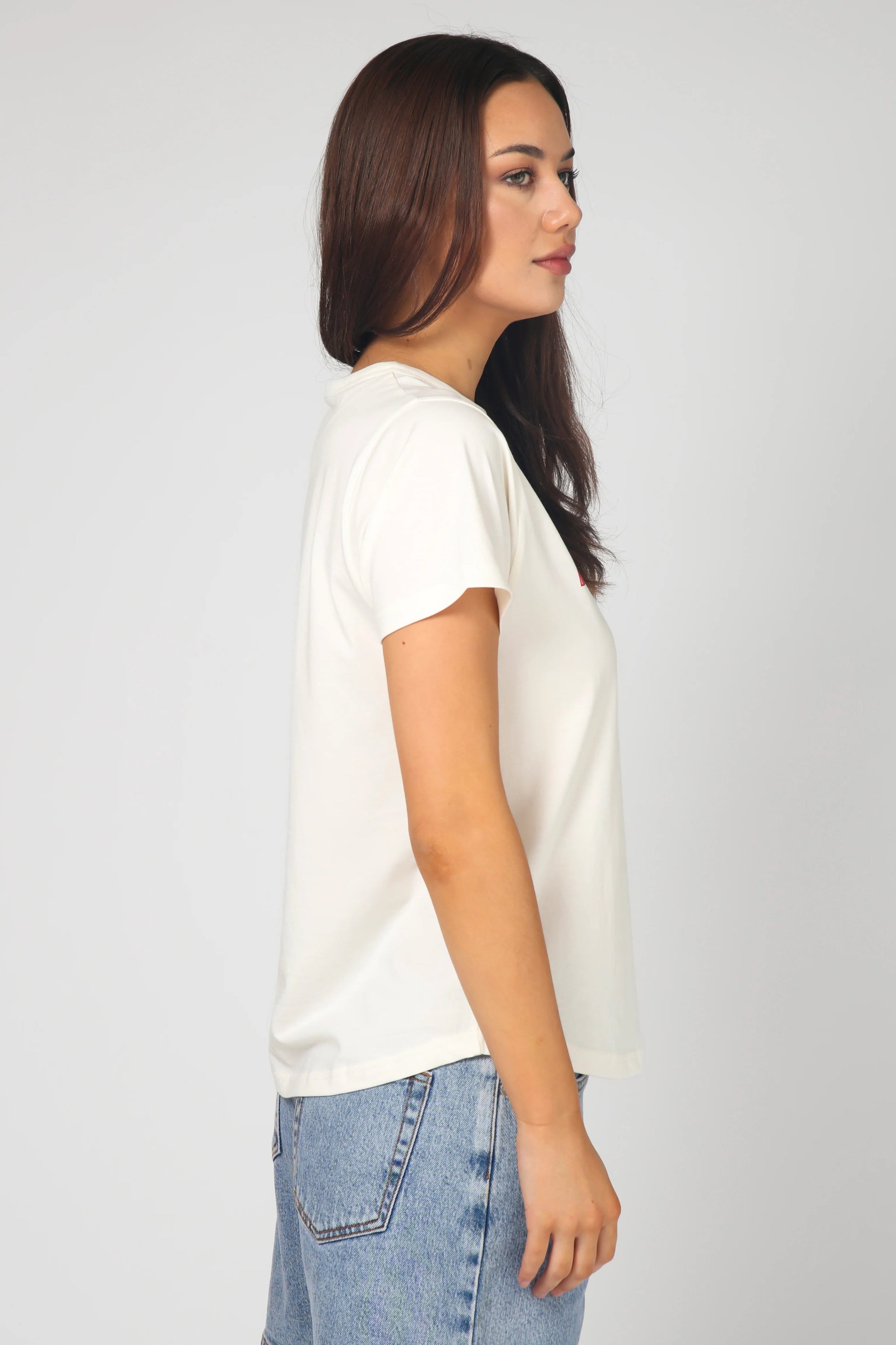 STELLA + GEMMA ACE TEE - MALIBU STRIPES WHITE - THE VOGUE STORE