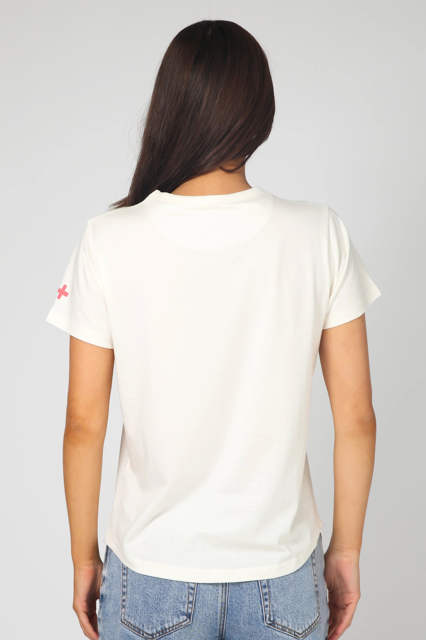 STELLA + GEMMA ACE TEE - MALIBU STRIPES WHITE - THE VOGUE STORE