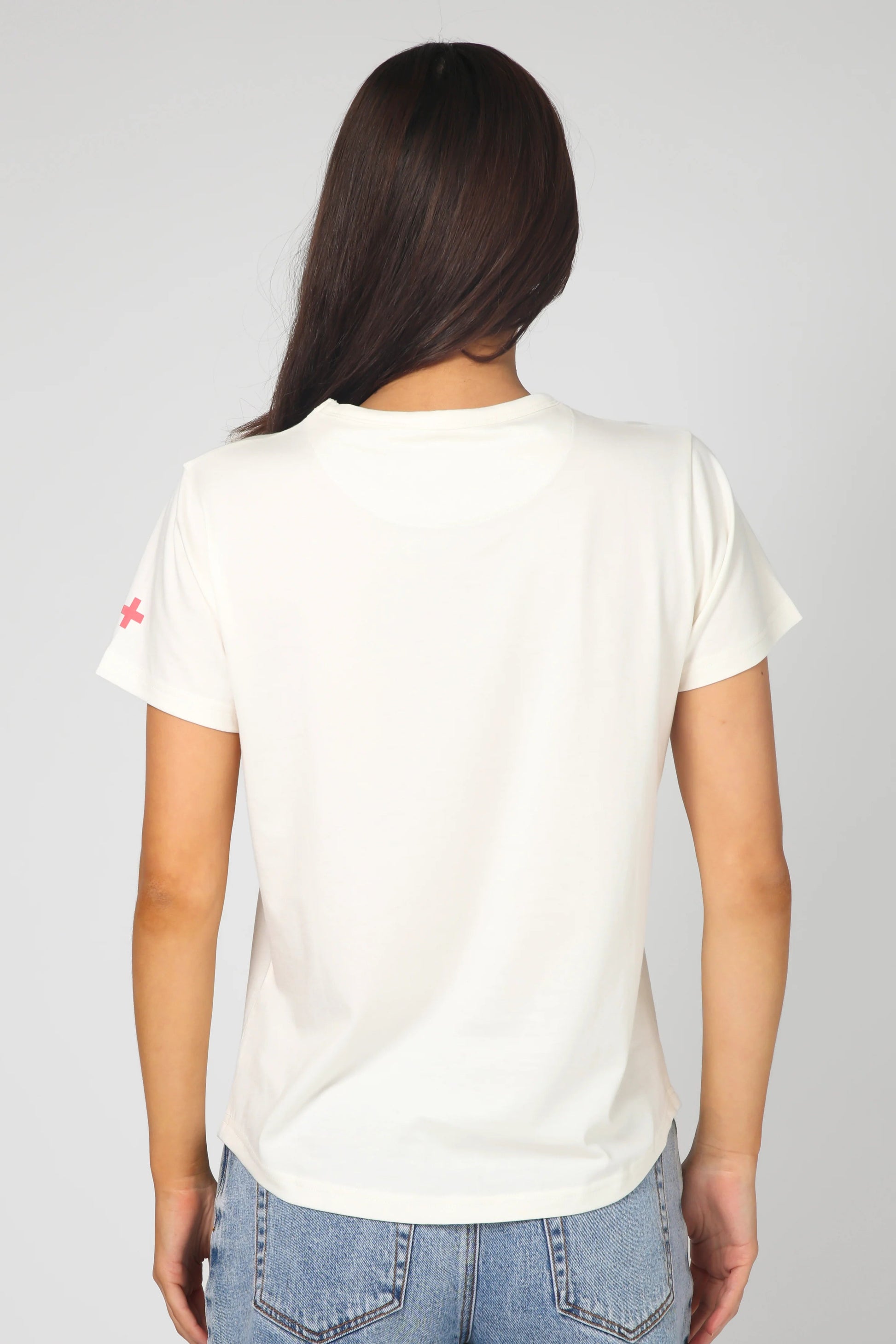 STELLA + GEMMA ACE TEE - MALIBU STRIPES WHITE - THE VOGUE STORE