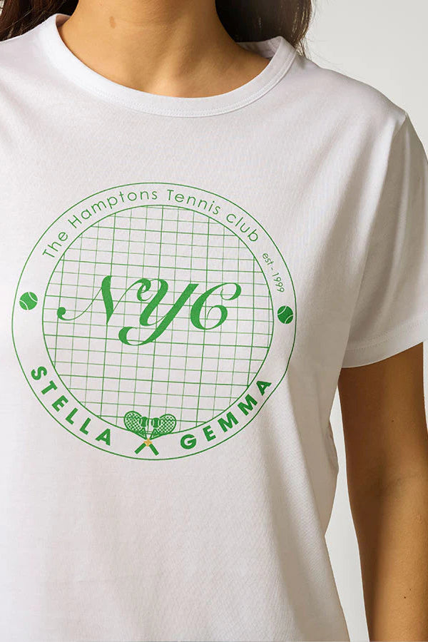 STELLA + GEMMA ACE TEE - TENNIS CLUB WHITE - THE VOGUE STORE