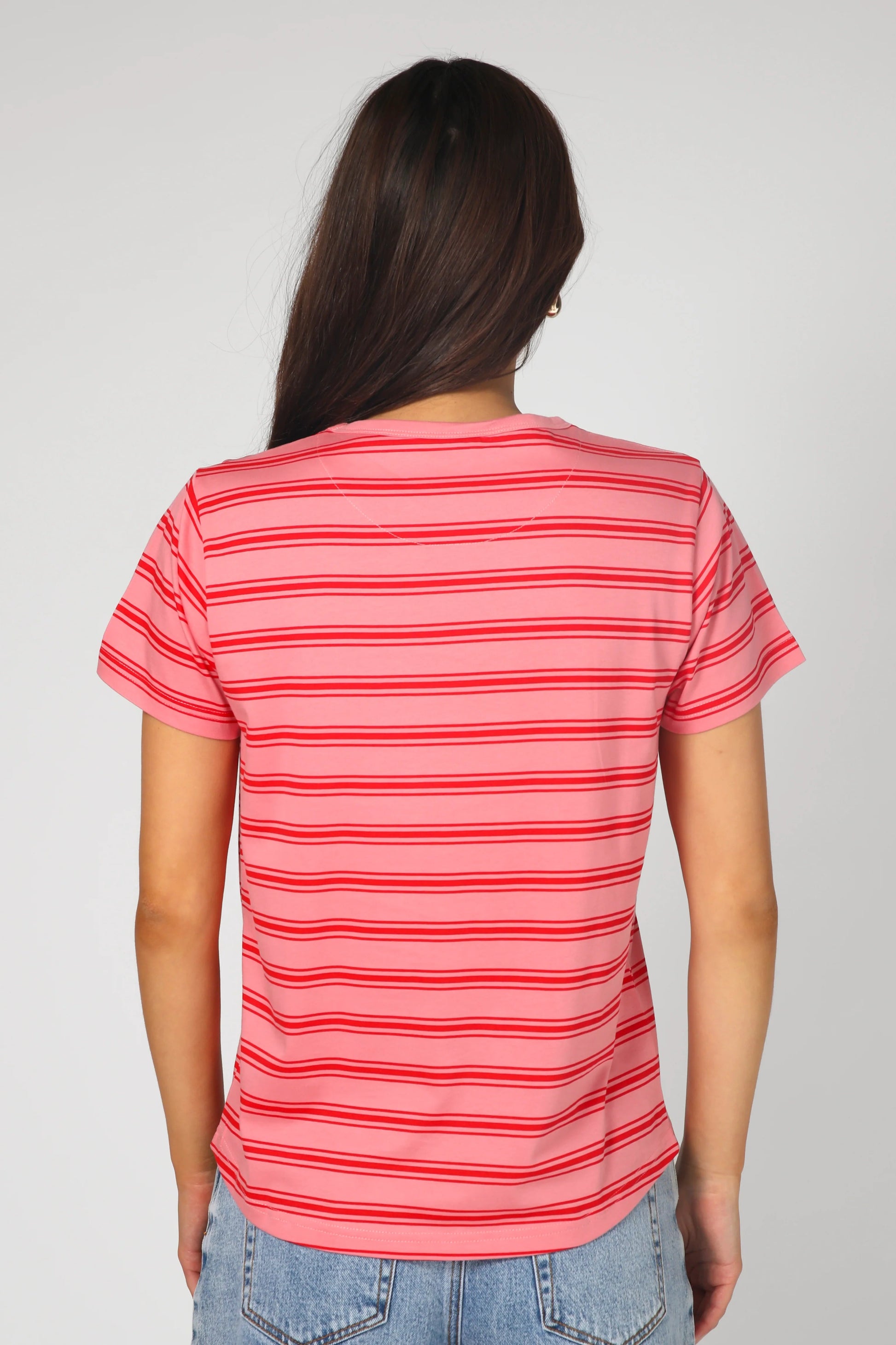 STELLA + GEMMA ACE TEE - STRIPE BASE 1991 PINK - THE VOGUE STORE