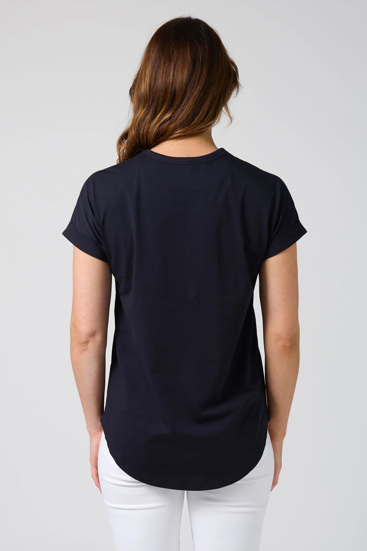 STELLA + GEMMA SOHO CUFF DEEP NAVY TEE - LEOPARD CROSS - THE VOGUE STORE