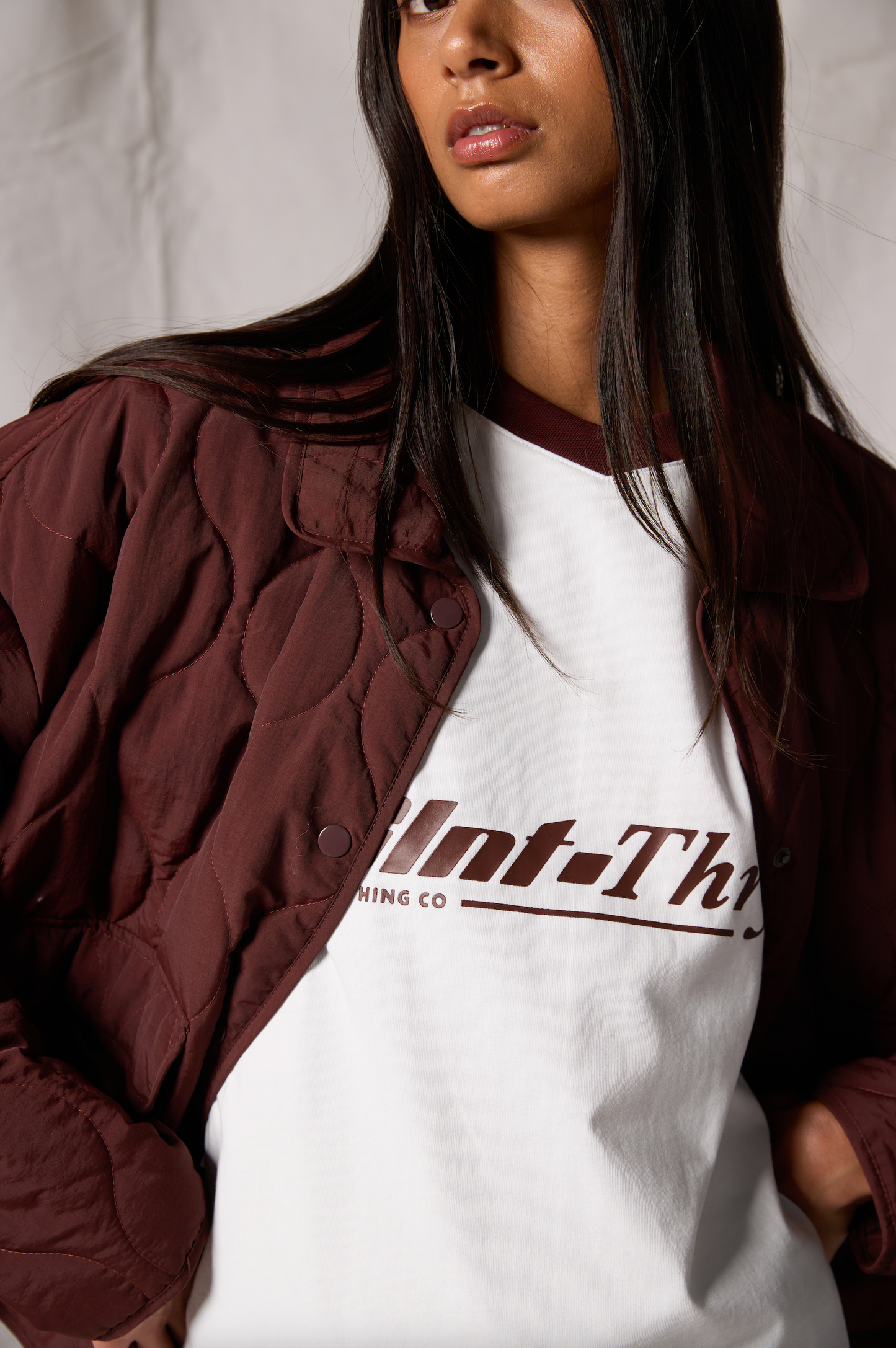 SILENT THEORY ARCHER STITCHED JACKET - CHERRY - THE VOGUE STORE