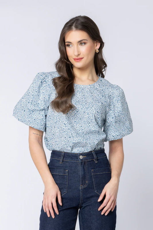 SEEKING LOLA KNOWING TOP - SAPPHIRE - THE VOGUE STORE