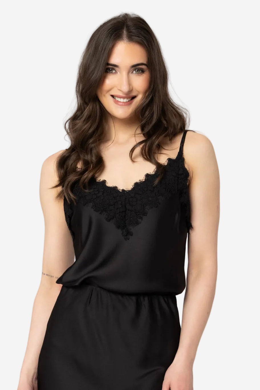 LEILA + LUCA LACE CAMI - BLACK - THE VOGUE STORE