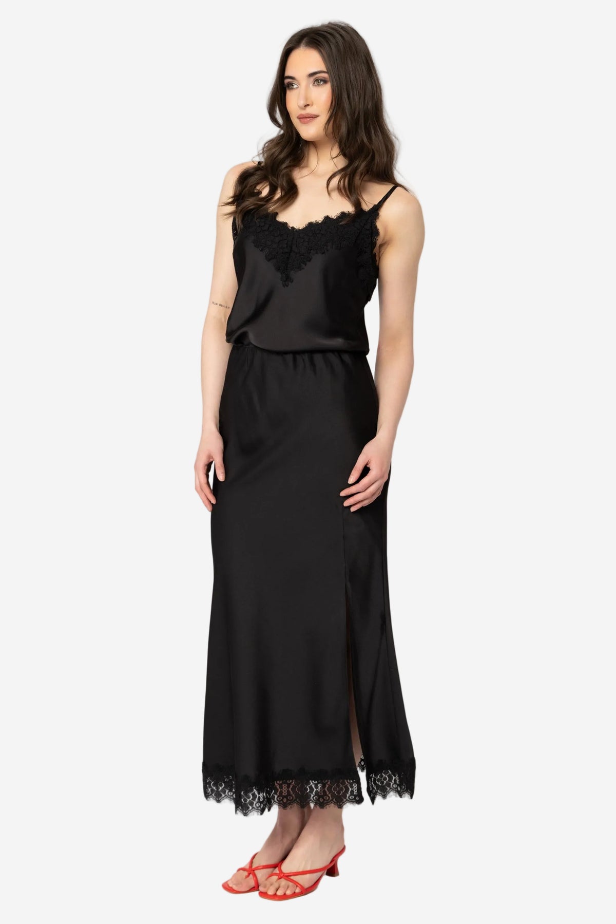 LEILA + LUCA LACE CAMI - BLACK - THE VOGUE STORE