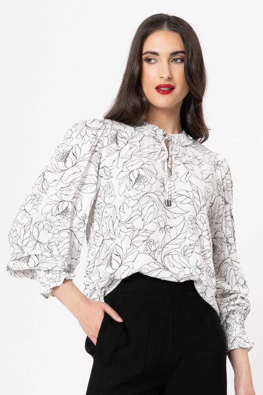 SEEKING LOLA EMILY TOP - OASIS SKETCH - THE VOGUE STORE